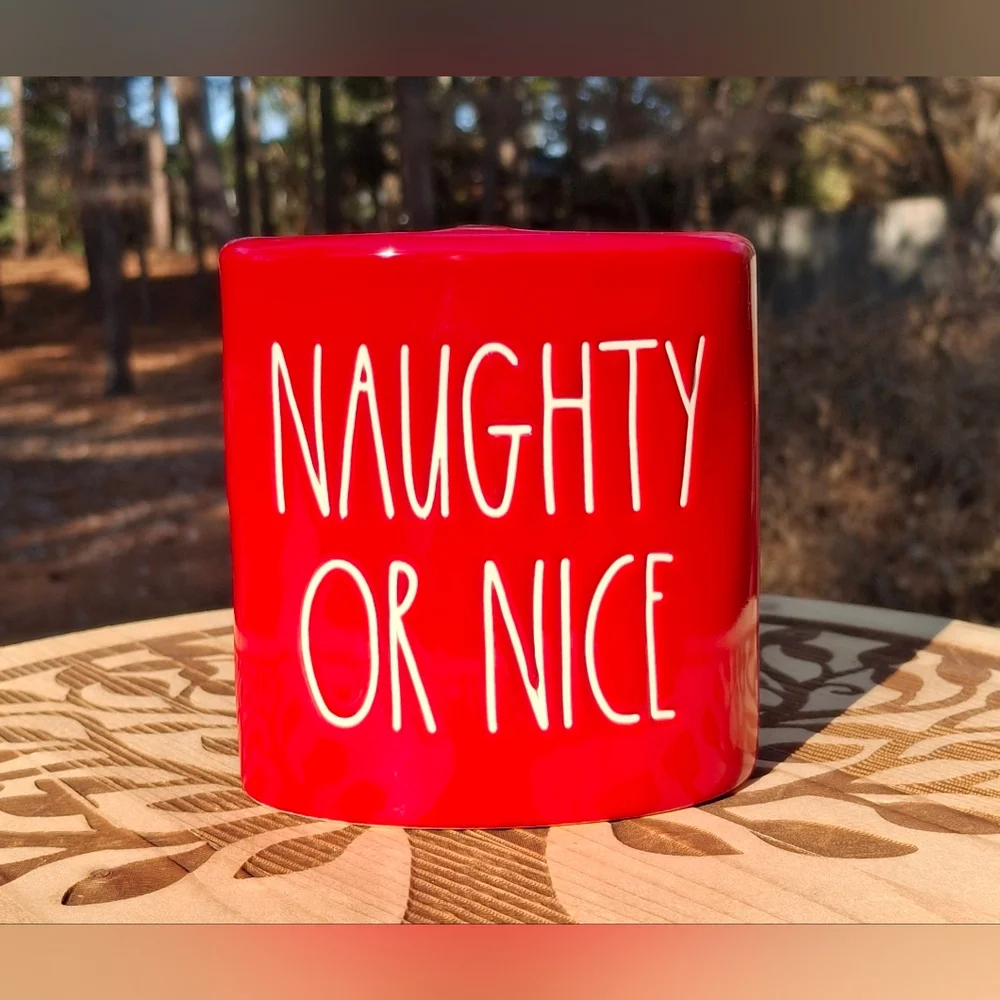Rae Dunn Red/White Naughty Or Nice Toothbrush Makeup Holder